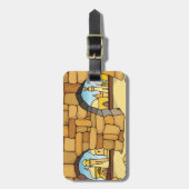 古代アーチを通る中東砂漠都市 ラゲッジタグ (正面縦)