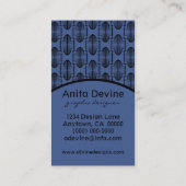 古代アーチ型ビジネスカードブルー 名刺 (裏面)
