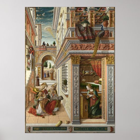 古代アートのUFOサンエムとの受胎告知 ポスター (正面)