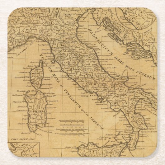 古代イタリア スクエアペーパーコースター (正面)