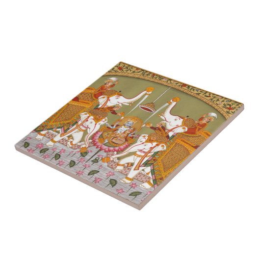 古代インドのVISHNU絵画の主のヒンズー教神 タイル (側面)