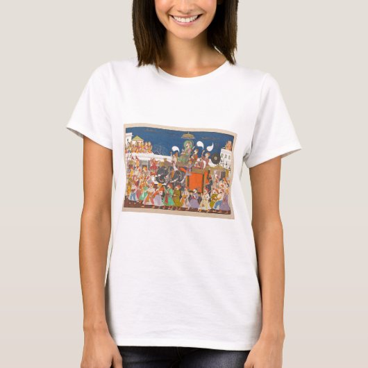 古代インド王室のな象の行列 Tシャツ (正面)