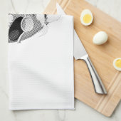 古代エイリアンヘッドニュースプリント キッチンタオル (四つ折り)