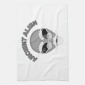 古代エイリアンヘッドニュースプリント キッチンタオル (縦)