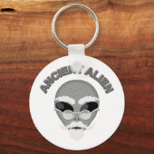 古代エイリアンヘッドニュースプリント キーホルダー (正面)