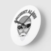 古代エイリアンヘッドニュースプリント ラウンド壁時計 (傾斜)