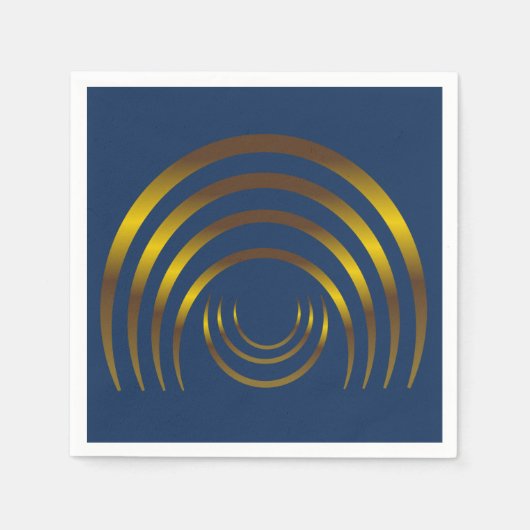 古代エイリアンミステリーサークル金ゴールド スタンダードカクテルナプキン (正面)