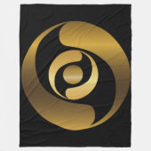 古代エイリアンミステリー金ゴールドミステリーサークル フリースブランケット (正面)