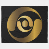 古代エイリアンミステリー金ゴールドミステリーサークル フリースブランケット (正面(横))