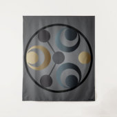 古代エイリアン記号金ゴールド作物円 タペストリー (正面)