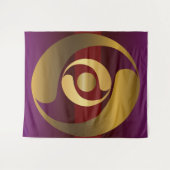 古代エイリアン記号金ゴールド作物円 タペストリー (正面(横))