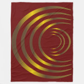 古代エイリアン金ゴールドミステリーサークル フリースブランケット (正面)