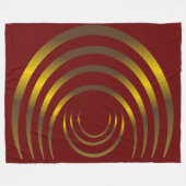 古代エイリアン金ゴールドミステリーサークル フリースブランケット (正面(横))