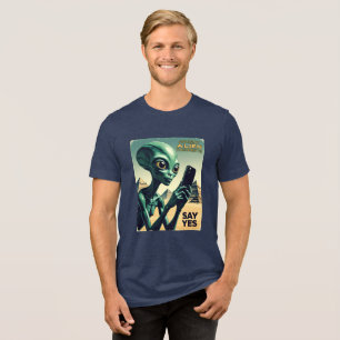 古代エイリアンUFOピラミッド トライブレンドTシャツ