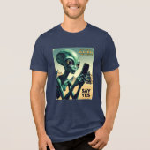 古代エイリアンUFOピラミッド トライブレンドＴシャツ (正面)