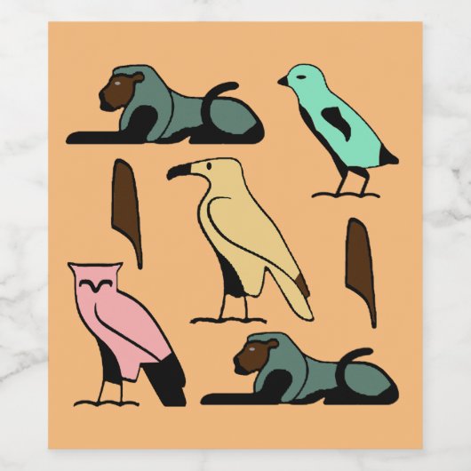 古代エギーの象形記号のウィリアム名 ワインラベル (シングルラベル)