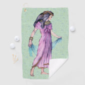 古代エジかわいらしプトの緑のピンクのドレスの女性 ゴルフタオル (インサイチュ)