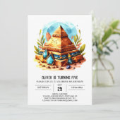 古代エジカスタムプトモダンピラミッド誕生日 招待状 (スタンド正面)