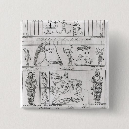 古代エジプトおよびペルシャ語 缶バッジ (正面)