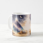古代エジプトにインスパイアされた宇宙ピラミッド コーヒーマグカップ (正面左)