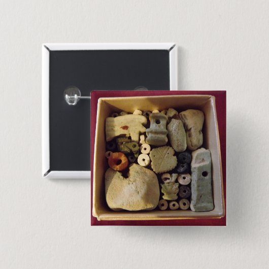 古代エジプトのお守りの箱、バッジ 缶バッジ (正面&裏面)