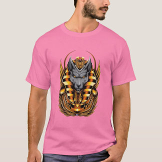 古代エジプトのアヌビス グラフィックTシャツ | ゴールドファラオ Tシャツ