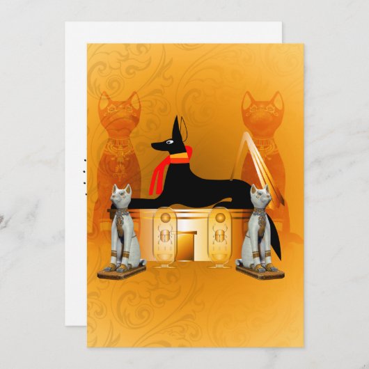 古代エジプトのアヌビス 招待状 (正面/裏面)