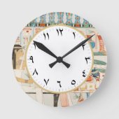 古代エジプトのアラビア数字の時計 ラウンド壁時計 (正面)