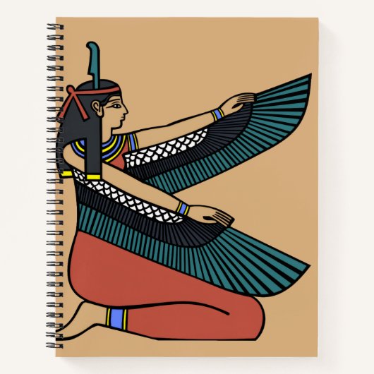 古代エジプトのイシス ゴールドレリーフアートノート ノートブック (正面)