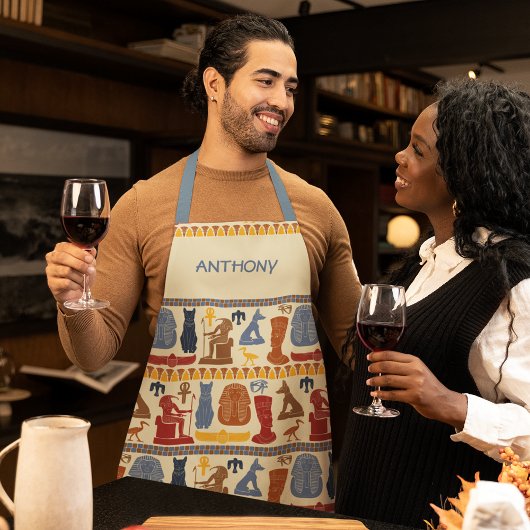 古代エジプトのエジプトのグラフィックをテーマにした エプロン