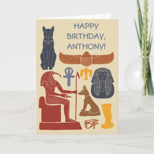 古代エジプトのエジプトのグラフィックをテーマにした カード (正面)