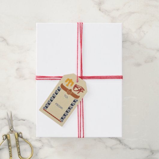 古代エジプトのエジプトのグラフィックコラージュ ギフトタグ (より糸付き)