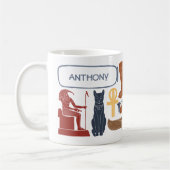 古代エジプトのエジプトのグラフィックコラージュ コーヒーマグカップ (左)