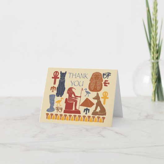 古代エジプトのエジプトのグラフィックコラージュ サンキューカード (正面)
