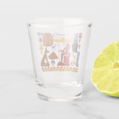 古代エジプトのエジプトのグラフィックコラージュ ショットグラス (裏面)