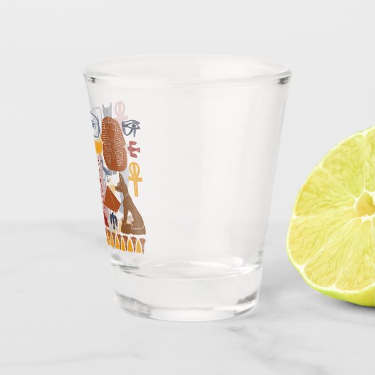 古代エジプトのエジプトのグラフィックコラージュ ショットグラス (右)