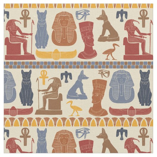古代エジプトのエジプトのグラフィックコラージュ ファブリック (クローズアップ)
