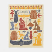 古代エジプトのエジプトのグラフィックコラージュ フリースブランケット (正面)