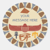 古代エジプトのエジプトのグラフィックコラージュ ラウンドシール (正面)