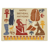 古代エジプトのエジプトのグラフィックコラージュ ラージペーパーバッグ (正面)