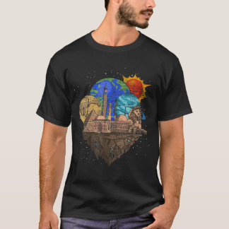 古代エジプトのエジプトスフィンクス惑星宇宙 Tシャツ
