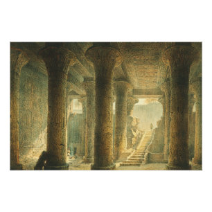 古代エジプトのエスナ神殿 ポスター