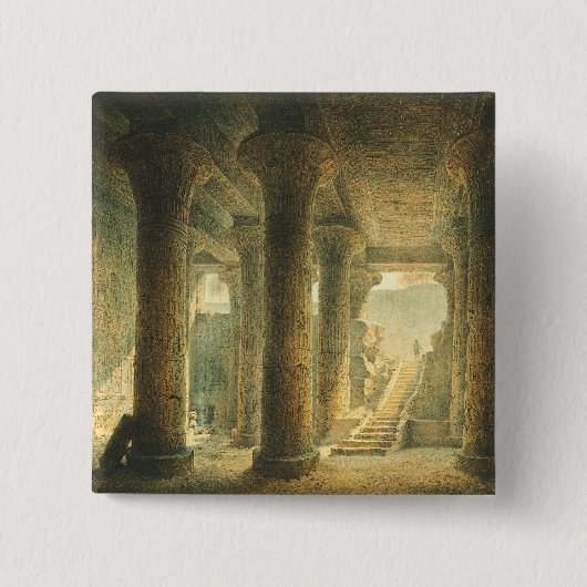 古代エジプトのエスナ神殿 缶バッジ (正面)