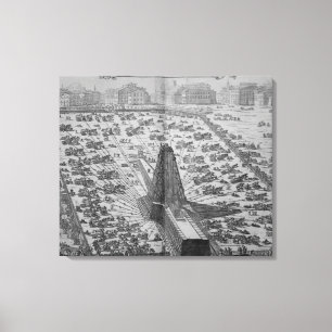 古代エジプトのオベリスクの建設 キャンバスプリント