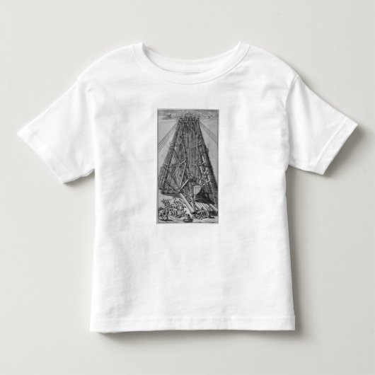 古代エジプトのオベリスクの建設 トドラーTシャツ (正面)