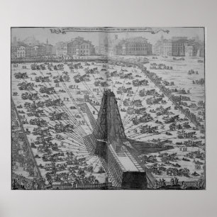 古代エジプトのオベリスクの建設 ポスター