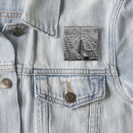 古代エジプトのオベリスクの建設 缶バッジ (インサイチュ)