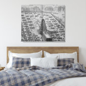 古代エジプトのオベリスクを建てる キャンバスプリント (インサイチュ (寝室))