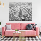 古代エジプトのオベリスクを建てる キャンバスプリント (インサイチュ (リビング))