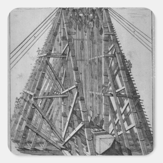 古代エジプトのオベリスクを建てる スクエアシール (正面)